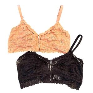 Bundle of 2 Aerie Bralettes - Black & Pink